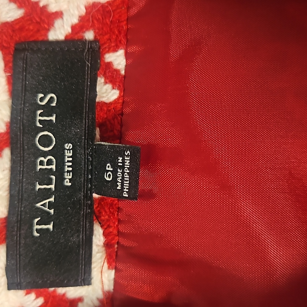 👗TALBOTS RED AND WHITE PENCIL SKIRT👗 - Picture 2 of 7